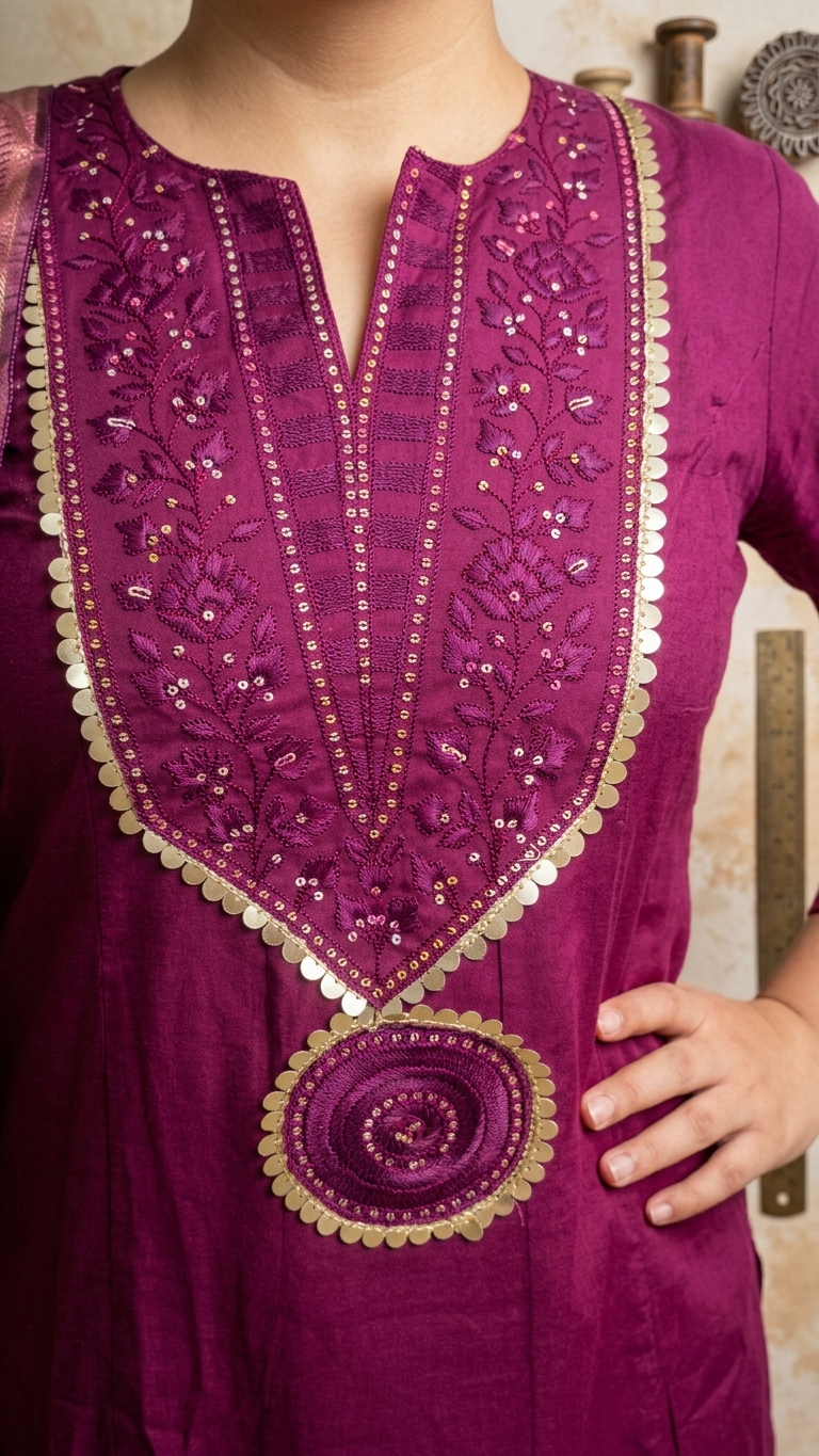 Premium Cotton 3-Piece Kurti Set with Handwork Embroidery