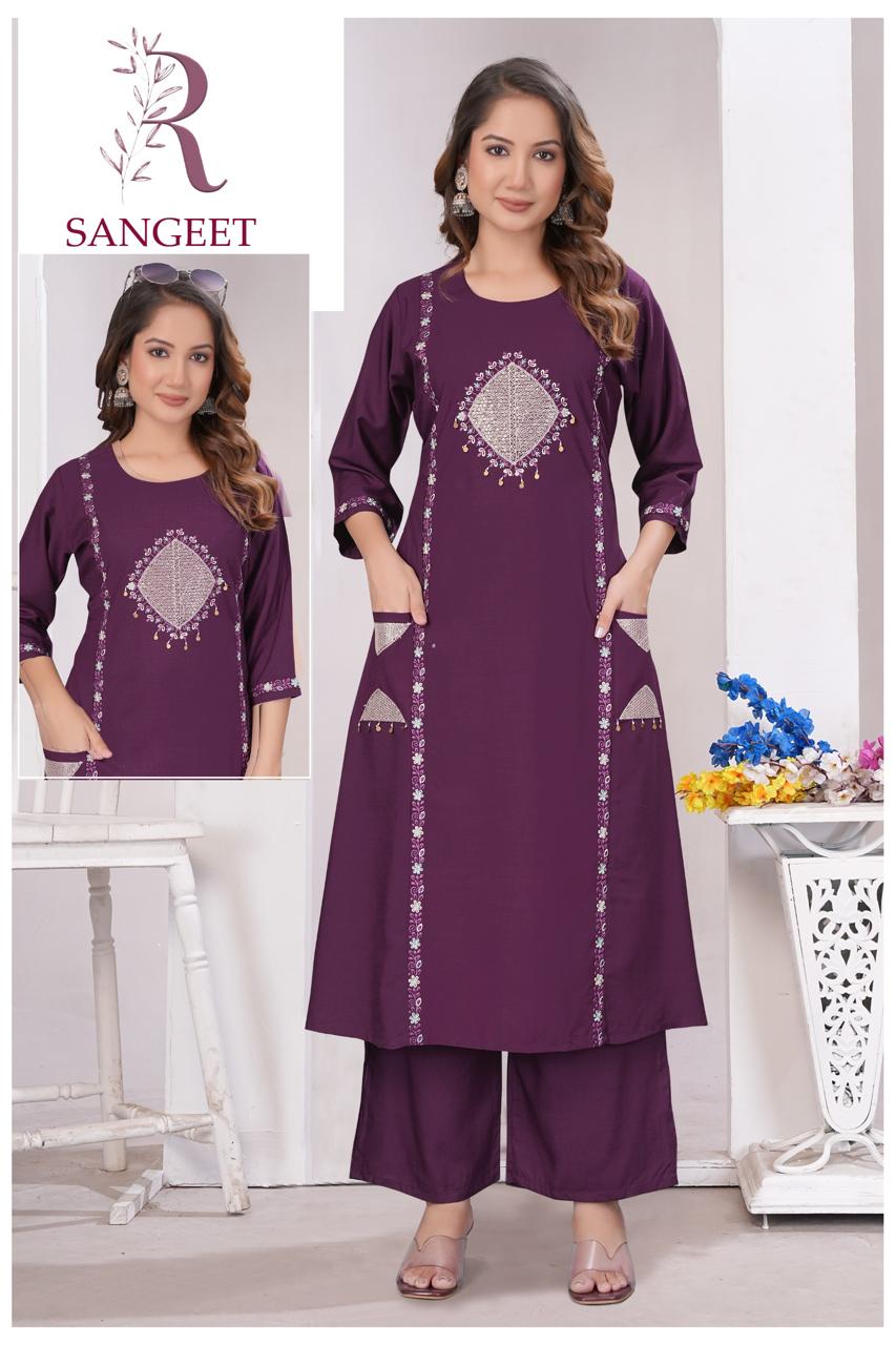 Front view of black A-line cotton kurta featuring a round neck, 3/4 sleeves, and intricate embroidery on the front yoke with functional side pockets.