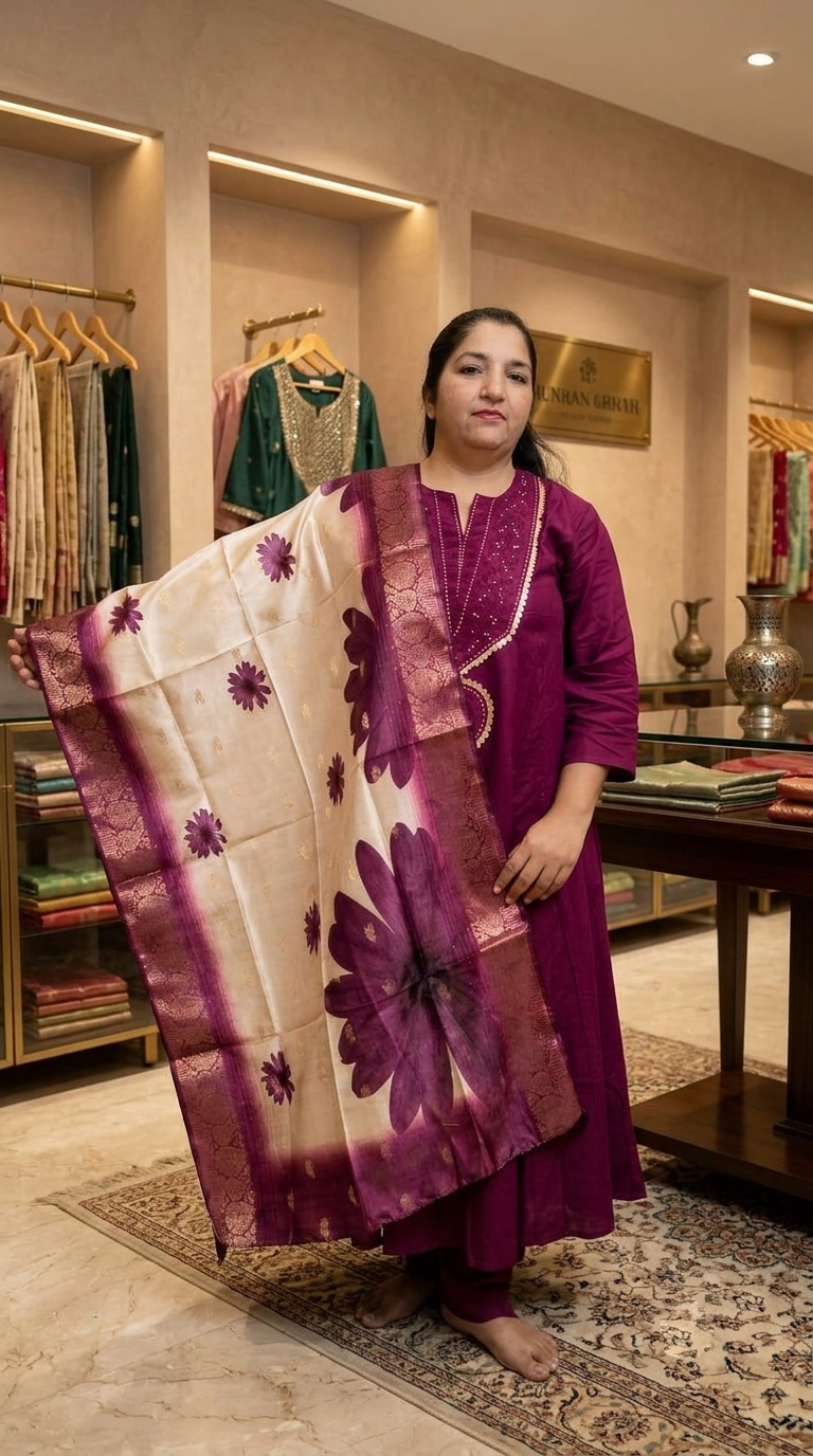 Premium Cotton 3-Piece Kurti Set with Handwork Embroidery